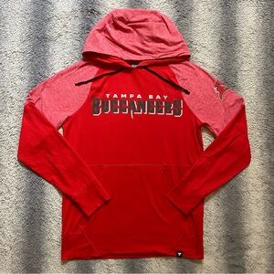 NFL Tampa Bay Buccaneers Fanatics Hoody Mens Small Red Black Longsleeve Football